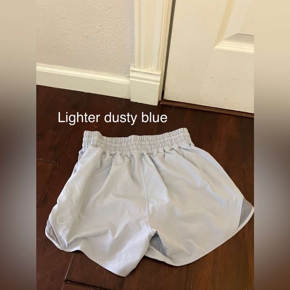 Lululemon Hotty Hot Line Shorts Light Dusty Blue sz 6 inseam 4 inches